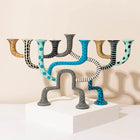 Artistic Hanukkah Menorah, Hand-Painted Finish – Loopa Series