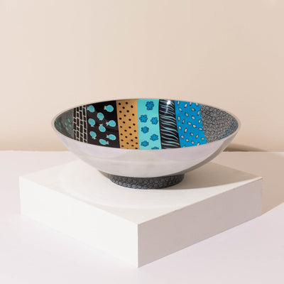 Modern Wide Serving Bowl – Hand-Painted Aluminum – Vera Series