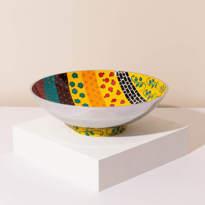 Modern Wide Serving Bowl – Hand-Painted Aluminum – Vera Series