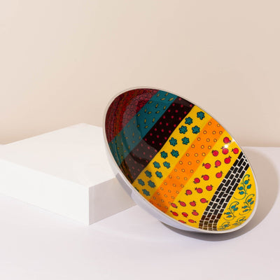 Modern Wide Serving Bowl – Hand-Painted Aluminum – Vera Series