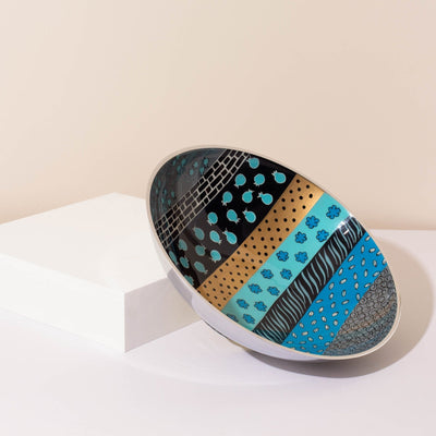 Modern Wide Serving Bowl – Hand-Painted Aluminum – Vera Series