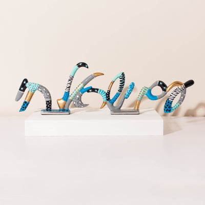 ‘Am Yisrael Chai’ Artistic Wall Decor – Rise Series  Blue