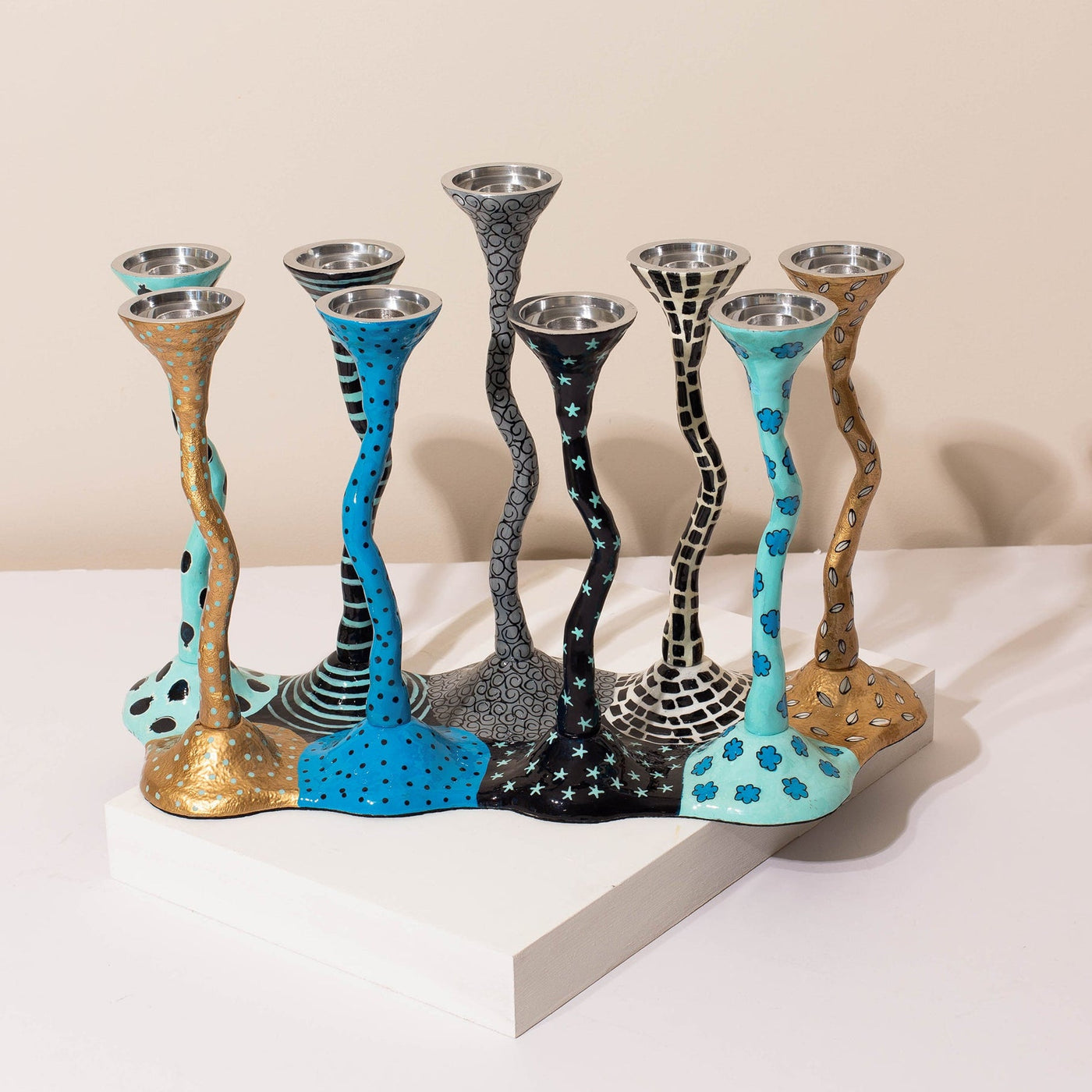 Hand-painted Aluminum for Modern Hanukkah - Curvix Series