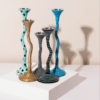 Elegant Shabbat Candlesticks – Connected Design – Bonded Series 