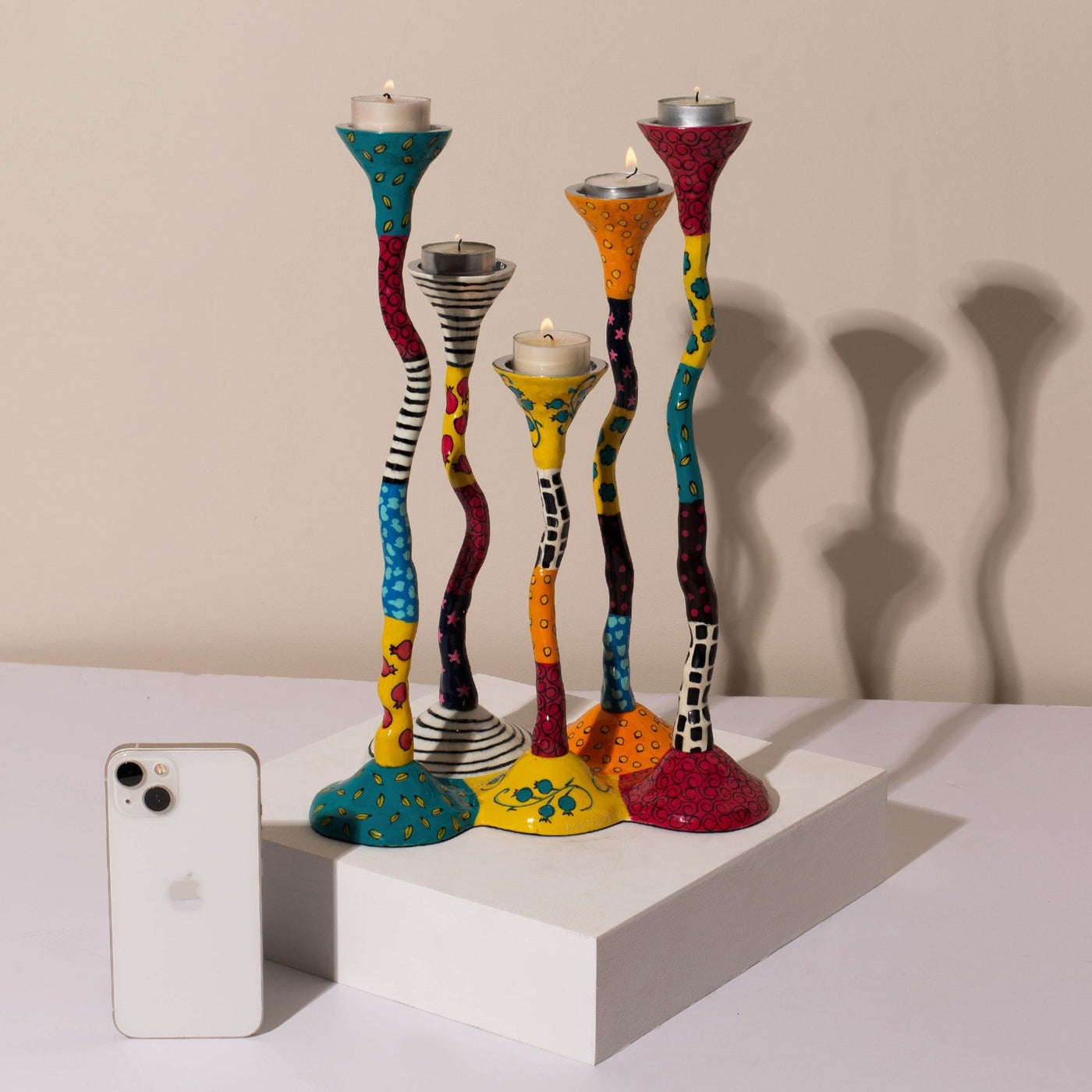 Elegant Shabbat Candlesticks – Connected Design – Bonded Series 