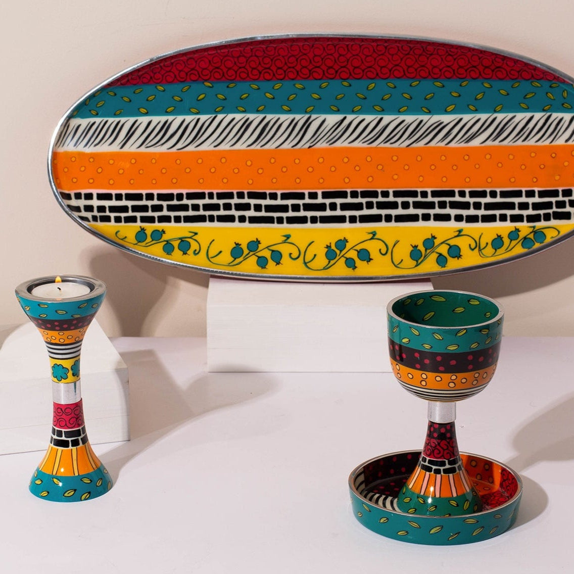 Colorful Shabbat Set – Orange Vibe Series 