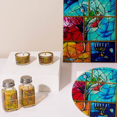 Elegant Shabbat Set with Yellow Enamel – Chagall Yellow Series 