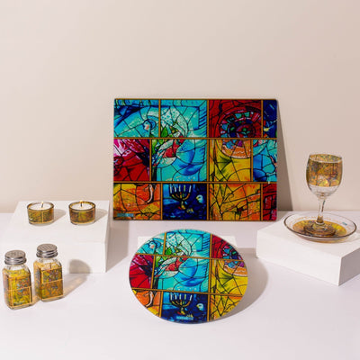Elegant Shabbat Set with Yellow Enamel – Chagall Yellow Series 