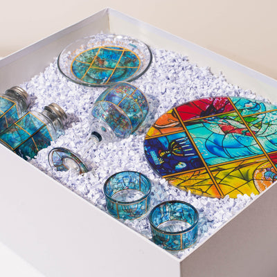 Handmade Luxury Shabbat Set – Chagall Blue Series 