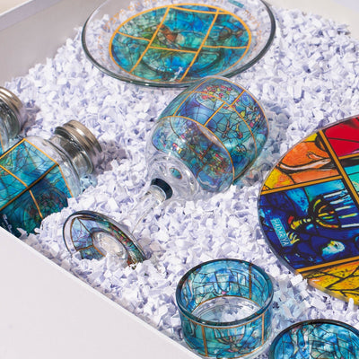 Handmade Luxury Shabbat Set – Chagall Blue Series 