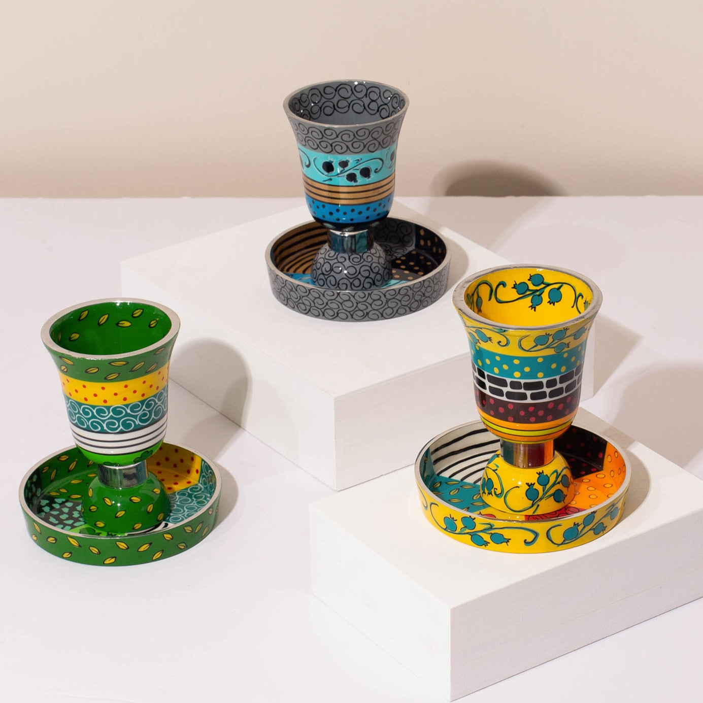 Ceremonial Kiddush Wine Cup - Premium Curved Series 