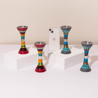 Shabbat Candle Holders – Handmade Aluminum Design for Shabbat – Premium Short Series 
