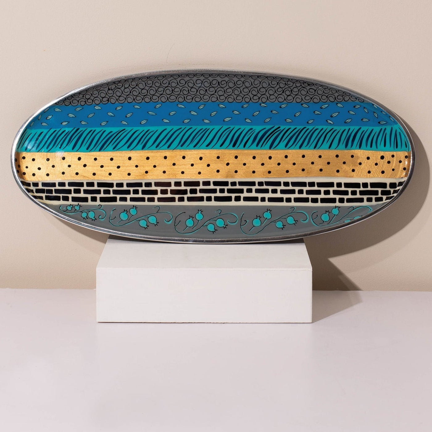 Modern Handmade Shabbat Set – Blue Elegance Series