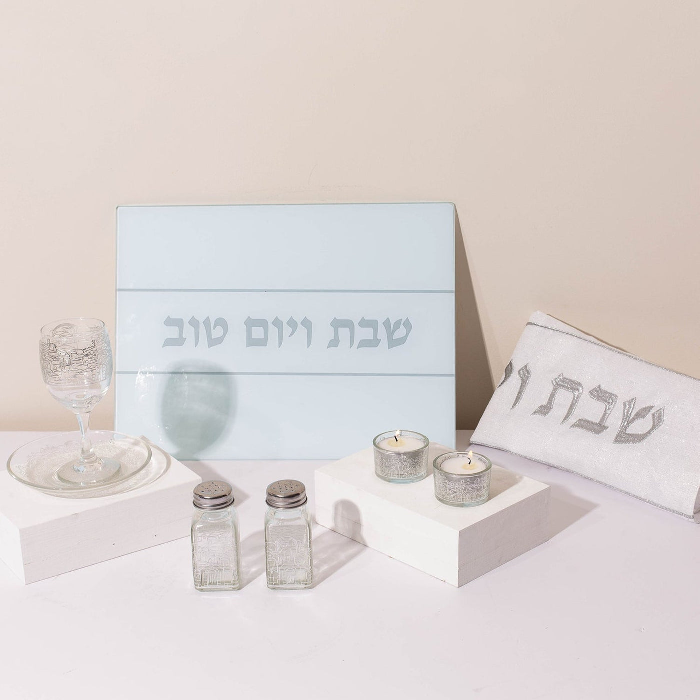 Handmade Luxury Shabbat Set – Silver Spark Series 