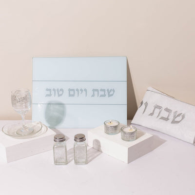 Handmade Luxury Shabbat Set – Silver Spark Series 