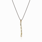 Bronze Chance Love Faith Grit Pendant Necklace