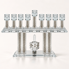 Two-Tier Crystal Hanukkah Menorah with Dreidel | Tower