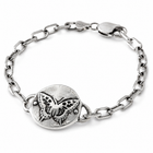 Sterling Silver Butterfly Medallion Link Bracelet