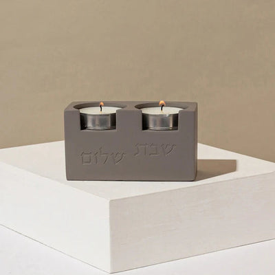 Shabbat Candlestick Set with Stylish Concrete Tray & Lighting Blessing - Urban Sabbath series (Copy) 