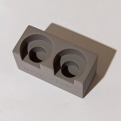 Set of candlesticks for Shabbat with an elegant concrete tray - Solid Elegance Series (Copy) 