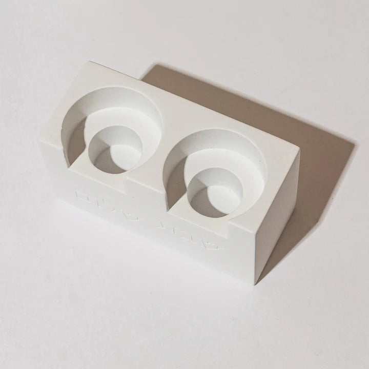 Shabbat candleholds set with a designed concrete tray and a candle lighting blessing engraved in concrete - Shabbat Loft Series (Copy) (Copy) 