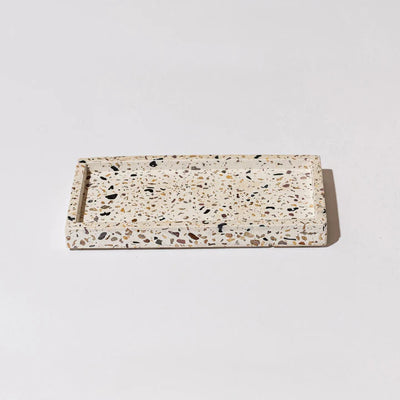 Set of terrazzo candleholder for Shabbat with matching tray - Stone Glow Series (Copy) 