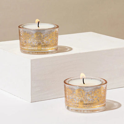Jerusalem Glass Candlesticks - Jerusalem Glass (Copy)  Gold