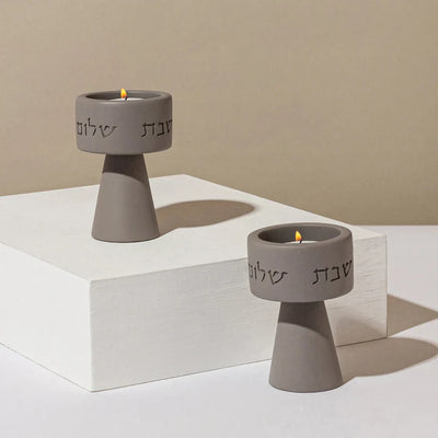 Candlehold designed for Shabbat with Shabbat Shalom engraving – Solura Series (Copy) 