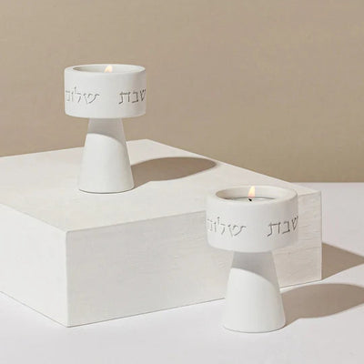 Luxurious Shabbat Set Concrete candle holders & Kiddush Cup - Shabbat Harmony Series 
