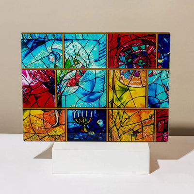 Handcrafted Glass Trivet with Yellow Chagall Design – Chagall Yellow Series 