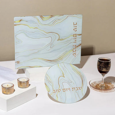 Jerusalem design glass candle holders in modern burnished colors of your choice - Jerusalem Glass series 