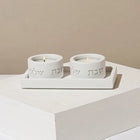 Elegant Shabbat Candle Holders on a Concrete Tray – Pure Line Series