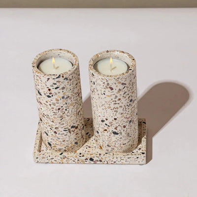 Handcrafted Shabbat Candlesticks – Terrazzo Series 