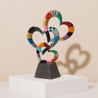 Connected Hearts Hand-Painted Enamel Sculpture