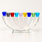 Crystal Arc Hanukkah Menorah | Rainbow