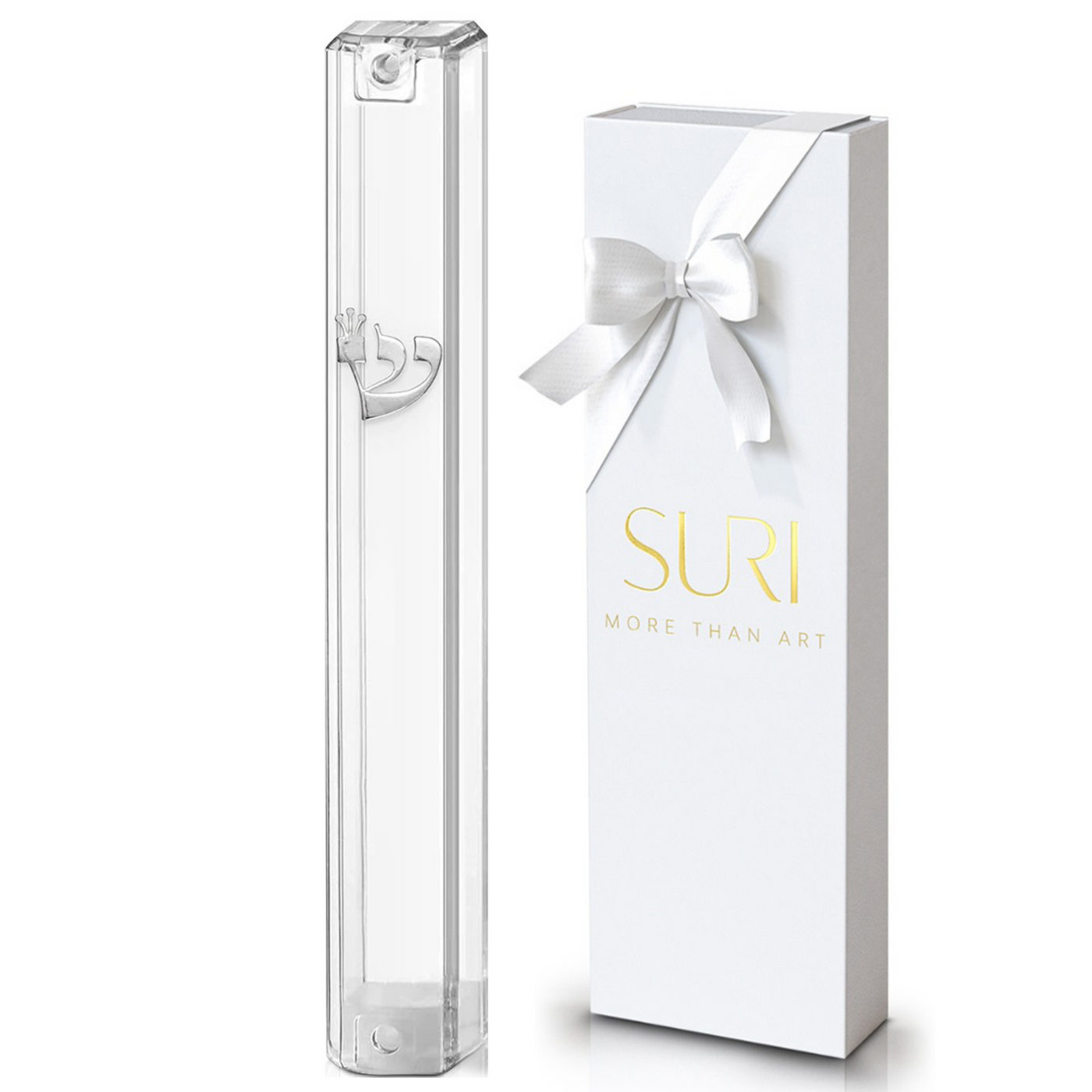 Clear and Simple mezuzah with a classic and minimalist design - Clear