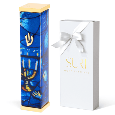 Colorful Mezuzah Inspired by Chagall Windows – Chagall Series 