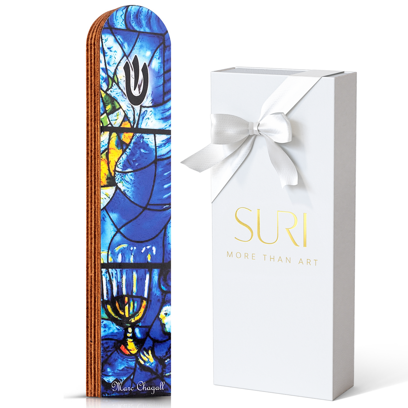 Chagall Mezuzah – Artistic Judaica Inspired by Stained Glass Windows 