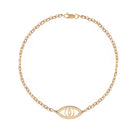 Paperclip Chain Evil Eye Bracelet