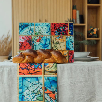 Luxurious and designed Shabbat set - Chagall Blue Series 