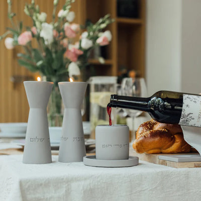 Candleholders designed for Shabbat and the holiday in natural shades – Aura series (Copy) 