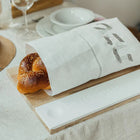 Challah cover in a natural shade with delicate embroidery – clean and modern style – Shabbat series