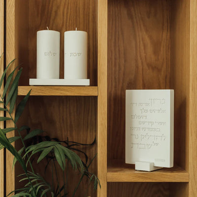 A pair of clean concrete candlehold for sitting in classic shades - Concrete Flow Series (Copy) 