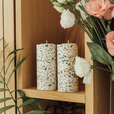 Handcrafted Shabbat Candlesticks – Terrazzo Series 