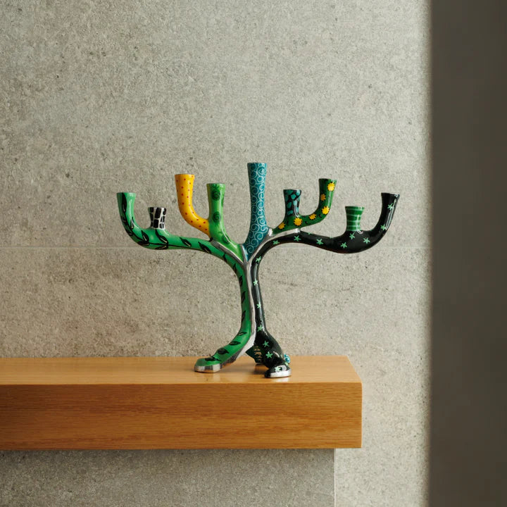 Menorah Hand Painted Design - Safari Style Series 