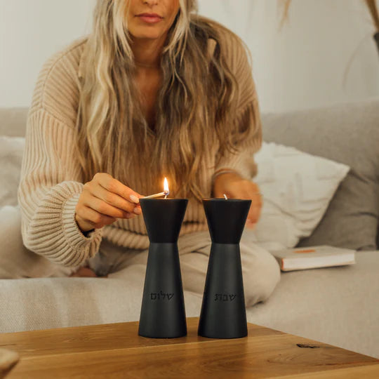 Candleholders designed for Shabbat and the holiday in natural shades – Aura series (Copy) 