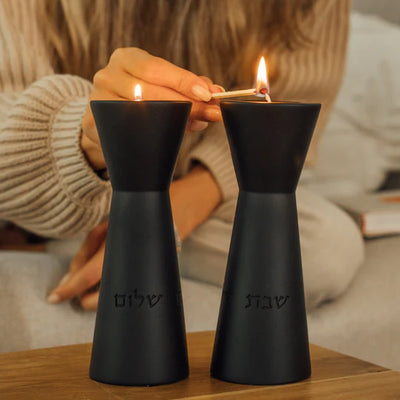 Candleholders designed for Shabbat and the holiday in natural shades – Aura series (Copy)  Black