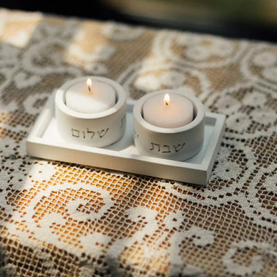 Set of candlesticks designed to sit on a modern concrete tray - Concrete Grace Series (Copy) 