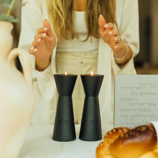 Candleholders designed for Shabbat and the holiday in natural shades – Aura series (Copy) 