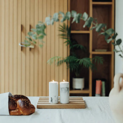 A Pair of Clean Concrete Candleholders for Sitting in Classic Shades - Concrete Flow Series (Copy) 